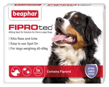 BEAPHAR FIPROtec® FLEA SPOT ON TREATMENT SOLUTION FOR EXTRA LARGE DOG. VET-STRENGTH 