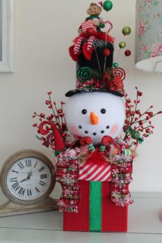 Jolly Snowman Surprise Present Box Decoration