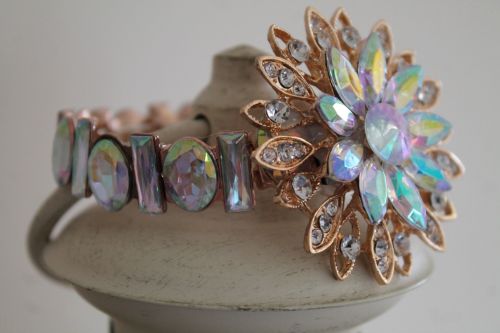 Wedding Crystal Brooch Flower wrist corsage