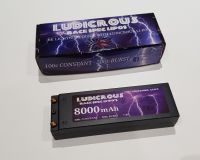 LUDICROUS 8000mAh 5mm HARD CASE Race pack lipo 2S 7.4V 120c 1/8 1/10 2c charge