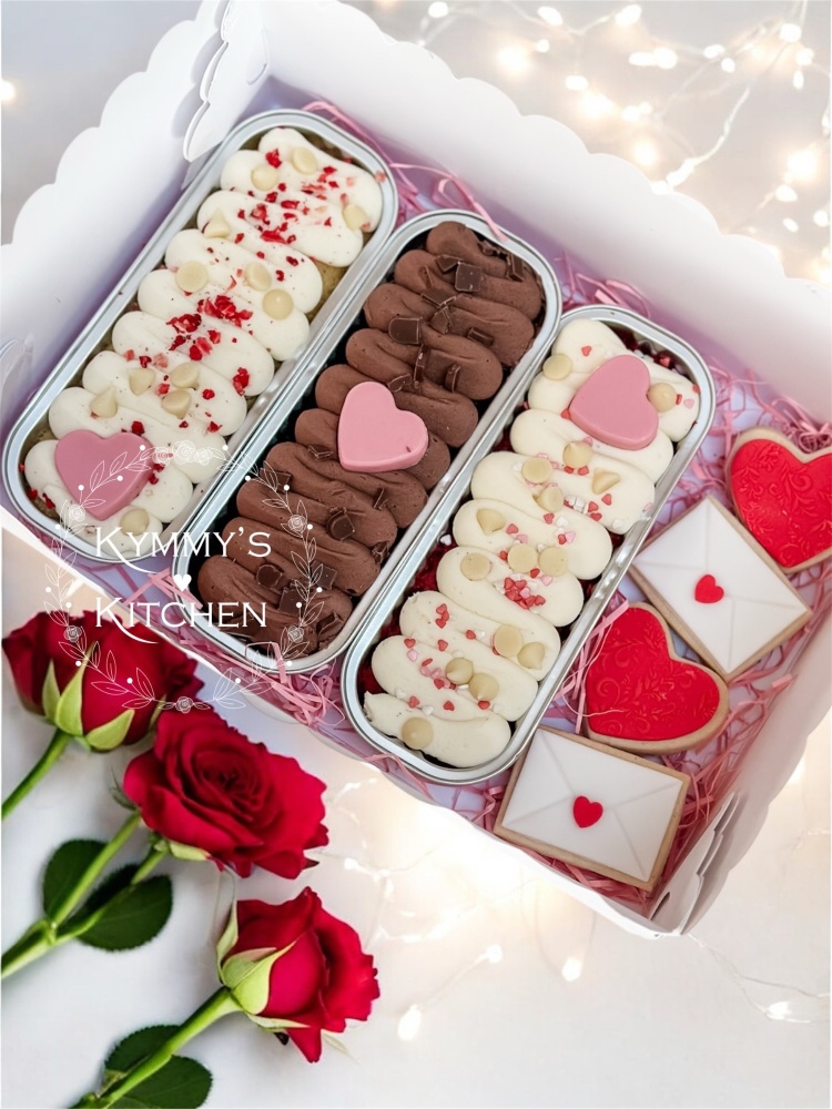 Valentine's Cake Tray & Sugar Cookie Selection Box