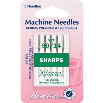 Hemline Machine Needles Sharps Size - 90/14