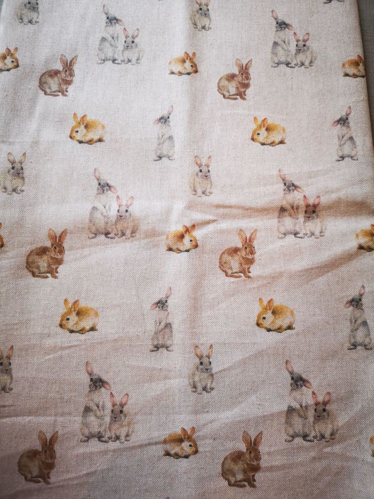 Baby Bunnies Linen Fabric 