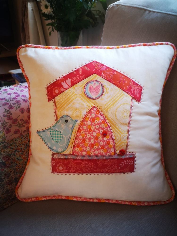 Birdhouse Cushion Pattern & Template - digital download only
