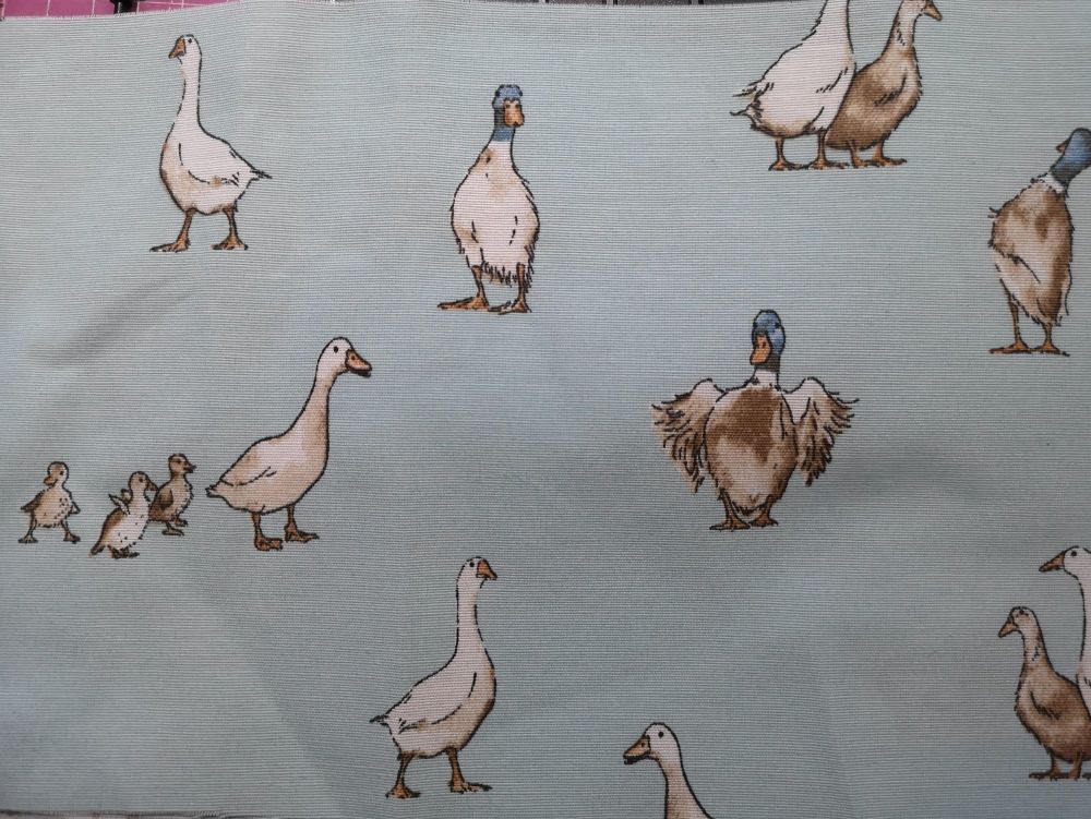Ducks on a Turquoise background - 100% cotton