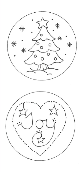 Nine Christmas Redwork Circles - Paper Copy Pattern