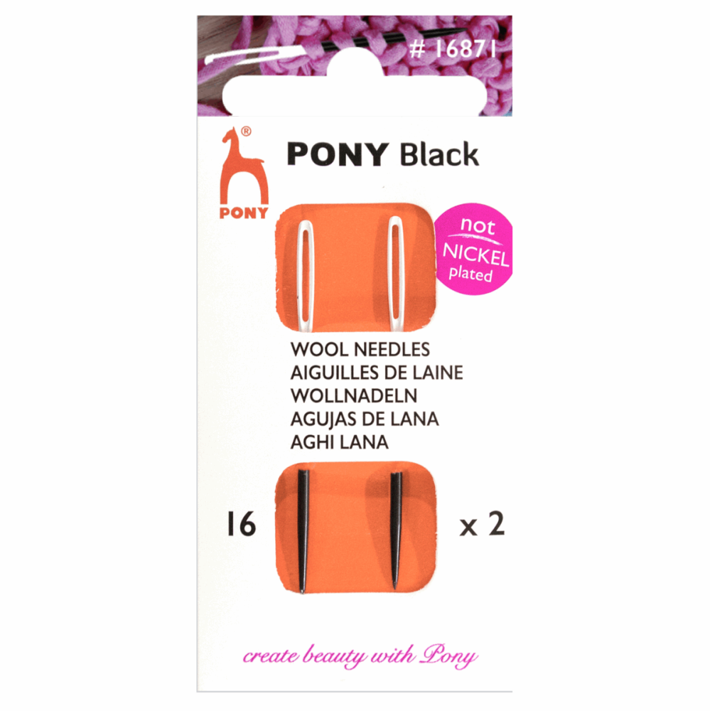 Pony Black - 2 Wool Needles - size 16
