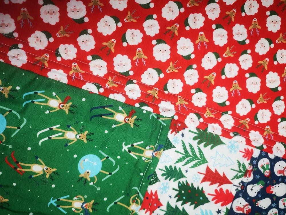 Christmas Cushion Cover Santa/Skiing Reindeer! ( no inner cushion pad)