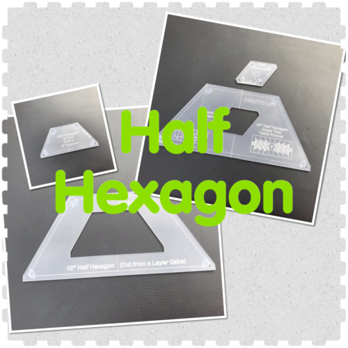10"  Half Hexagon Ruler with Diamond Insert
