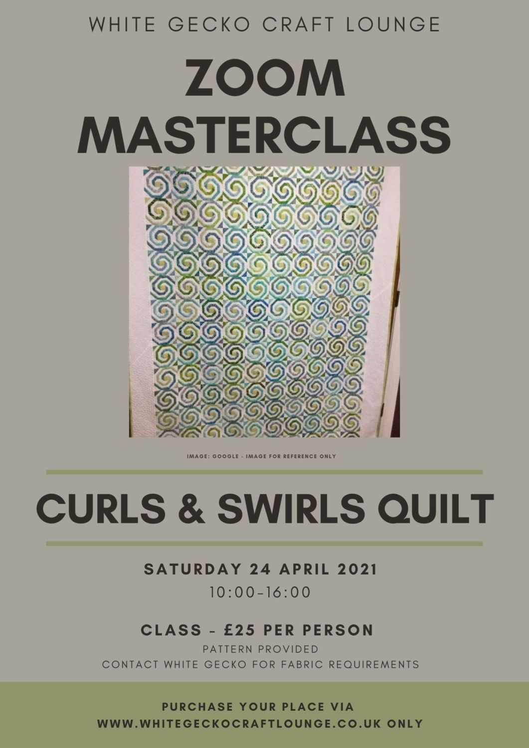 Zoom Masterclass - Curls & Swirls Quilt:  24.04.21