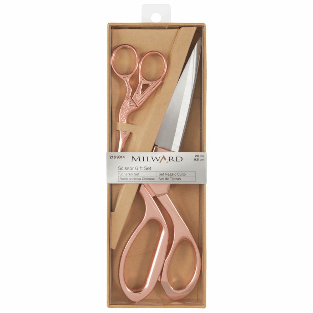 Scissors: Gift Set: Dressmaking (20cm) and Embroidery (9.5cm) - Rose gold