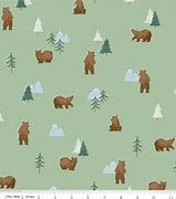 Riley Blake - Camp Woodland  - Green background with Bears 10461PISTACHIO