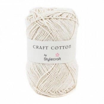 Stylecraft Craft Cotton - 100g White - perfect for bags & dishcloths