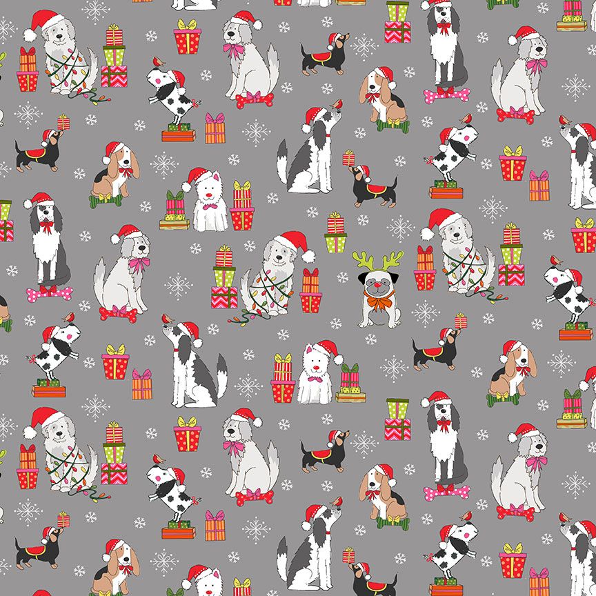 Yappy Dogs! Christmas - Scatter Grey 2365/S