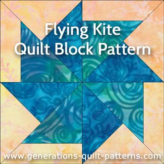 Flying Kite 6" block  FPP template- digital download