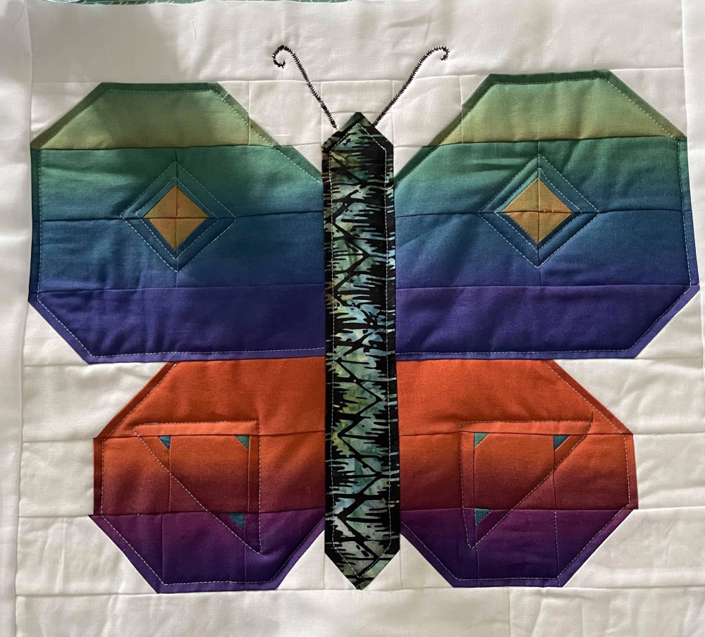 Butterfly block - uses  2.5" strips - paper copy