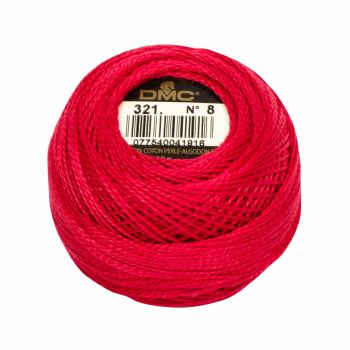 Cotton Perle no 8 10g - bright red 321
