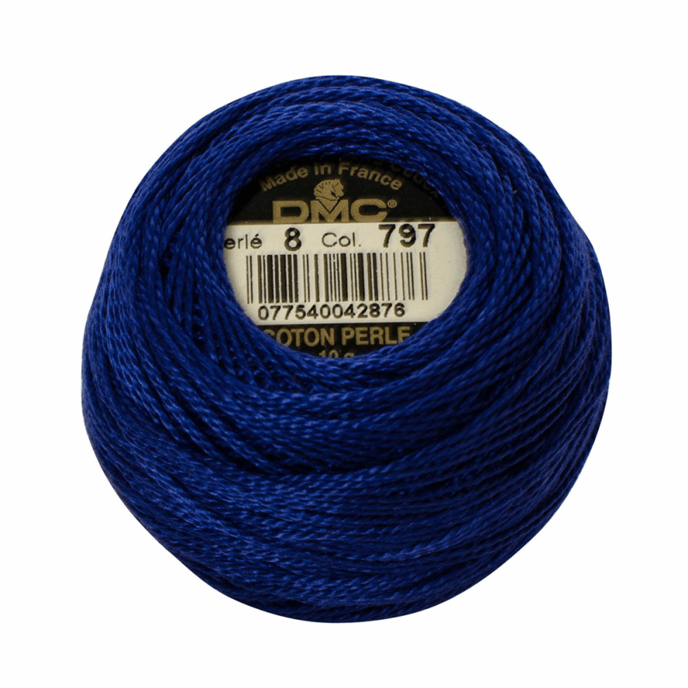 Cotton Perle no 8 10g - royal blue 797