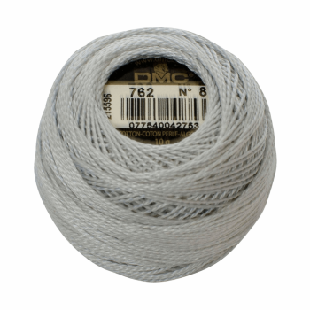 Cotton Perle no 8 10g - silver grey 762