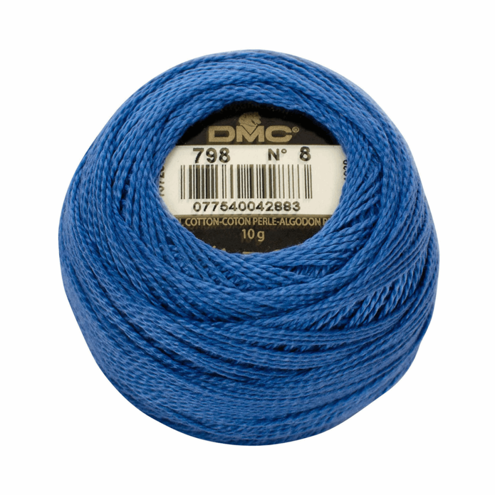 Cotton Perle no 8 10g - cornish blue 798