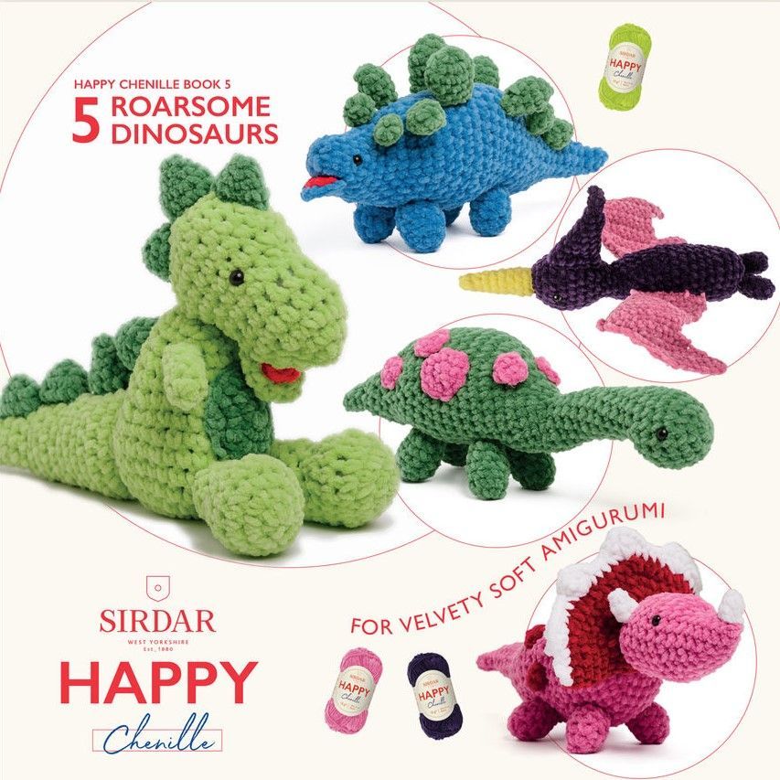 Sirdar Happy Chenille Book 5 - Roarsome Dinosaurs