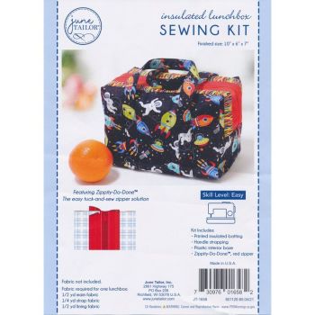 Insulated Lunch Box Sewing Kit - red zip