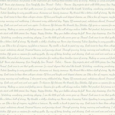Cloud Nine by Makower Reasons - Script on cream 9970LC