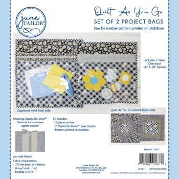 June Tailor Quilt as You Go Set of Two Project Bags - Grey Zips