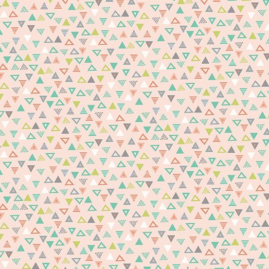 Makower Baby Safari - Pink Triangles 2444/P