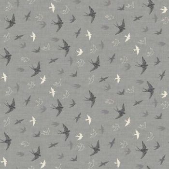 Makower Hedgerow Swallows Grey 2421/S