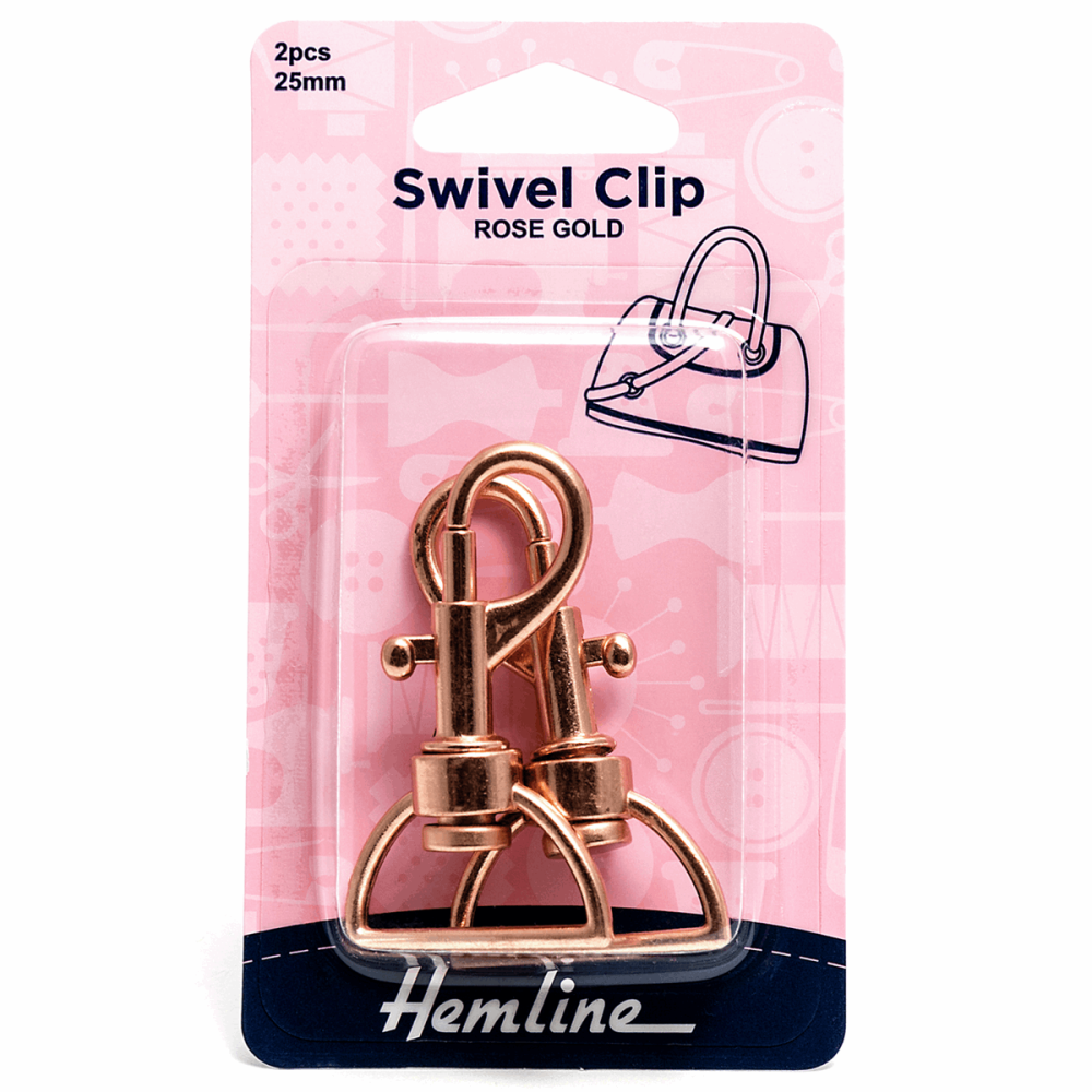 Swivel Clip: 25mm: Rose Gold: 2 Pieces