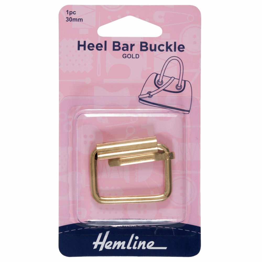Heel Bar Buckle: 30mm: Gold