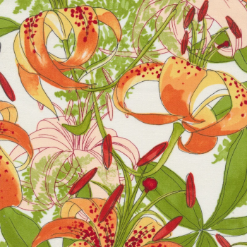 Carolina Lilies By Robin Pickens for Moda - Lilies on cream 48700 11