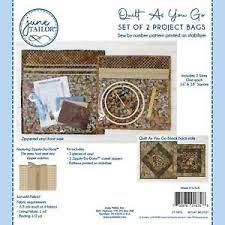 June Tailor Quilt as You Go Set of Two Project Bags - Tan Zips