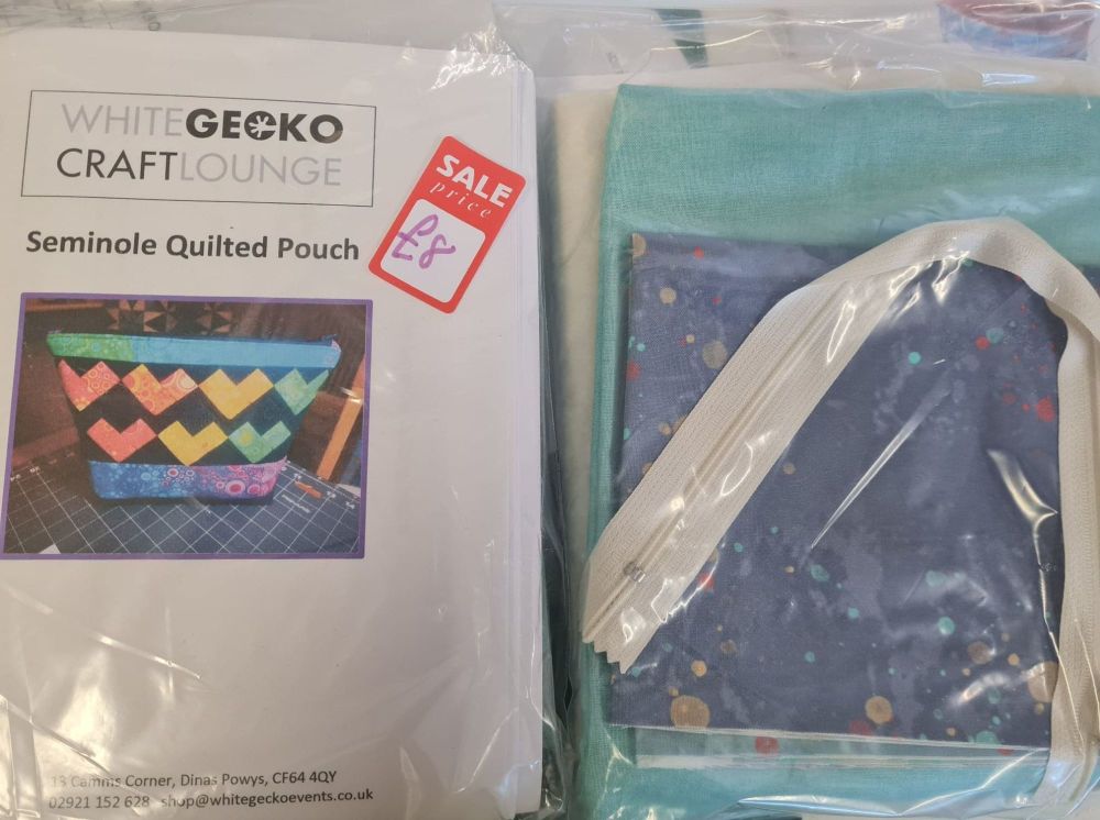 Seminole Quilted Pouch -turquoise/blue Was £16.99 now £8!