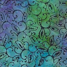Batik - Swirling Vine Turquoise/Multi (Bali Bamboo) 09167 82