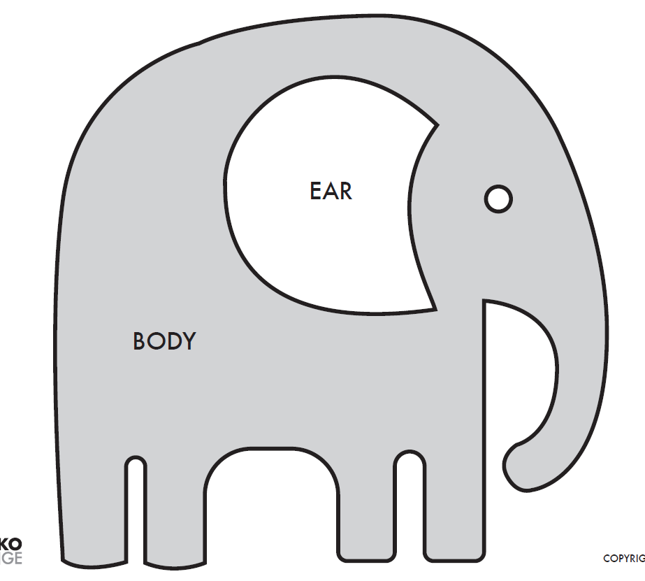 elephant template - digital download only