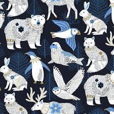 Dashwood Studio - Arctic by Bethan Janine - 2200 Navy - All the animals!