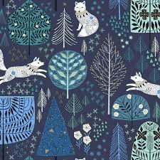 Dashwood Studio - Arctic by Bethan Janine - 2202 Navy - Foxes and Trees