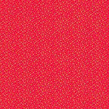 Christmas Fabric - Red background with gold, stars - long 1/4
