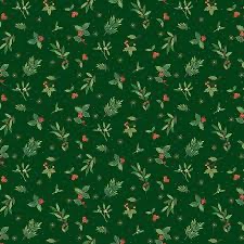 Christmas Fabric - Green Foliage - long third of a metre