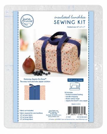 Insulated Lunch Box Sewing Kit - Navy Zip