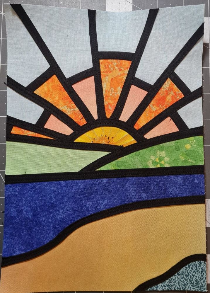 Sunrise Stained Glass Template - Digital Download only