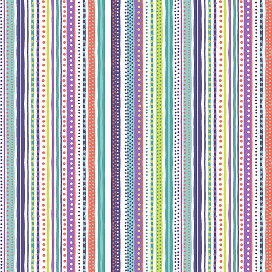 Makower - Dino Friends - Loose Stripe Purple 2445 L