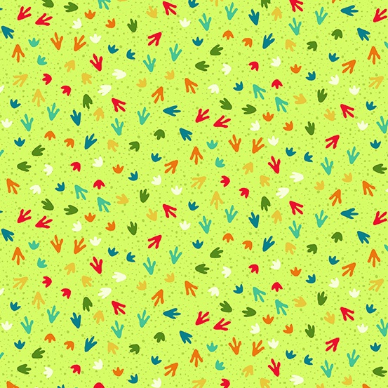 Makower - Dino Friends - Footprints Green 2539 G