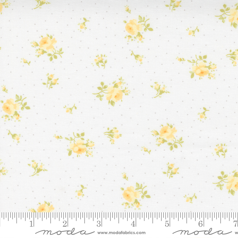 The Shores by Brenda Riddle for Moda - WHite with small yellow flower 18744 31