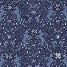 Lewis & Irene Celtic Faeries - Dark blue background with unicorns and silve