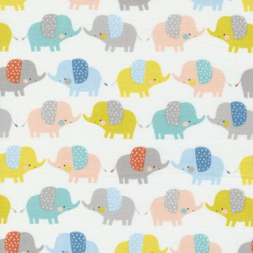 Moda Delivered With Love  ivory with elephants 25131 11