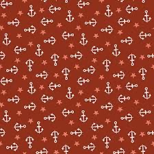 Job Lot -  Studio E Water Babies 6689 88 red with anchor 1m 80cm