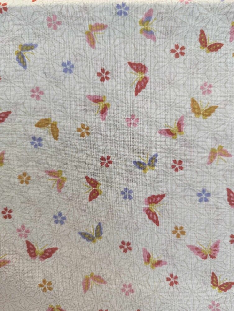 Sevenberry Japanese Fabric - Butterfly cream  83044Z 1-1